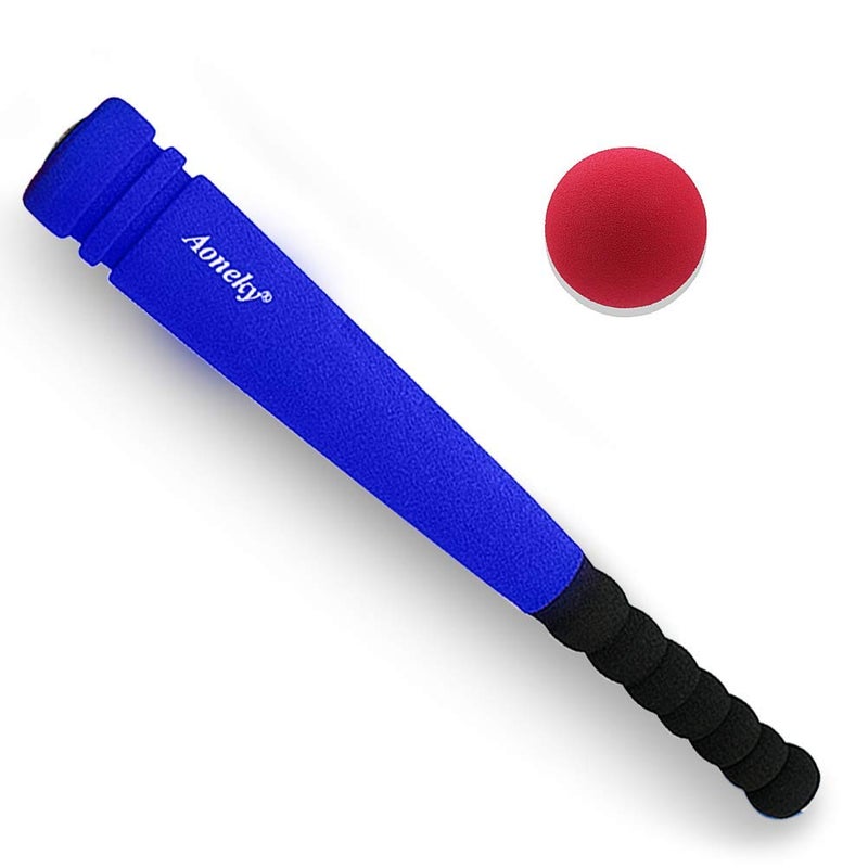 Aoneky Min Foam Baseball Bat and Ball for Toddler - Indoor Soft Super Safe T Ball Bat Toys Set for Kids Age 2 Years Old, Best Gift for Children, 16.5 inch (Blue) - Image 1